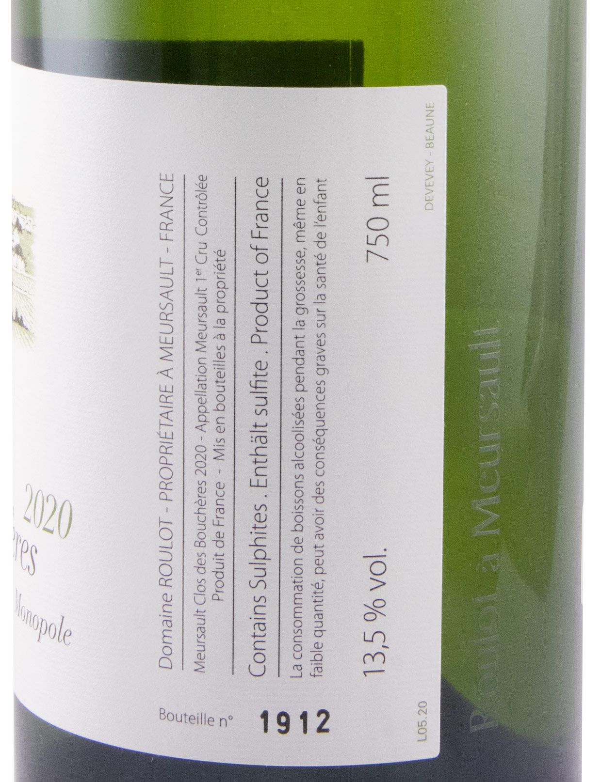 2020 Domaine Roulot Clos de Bouchères Mersault branco