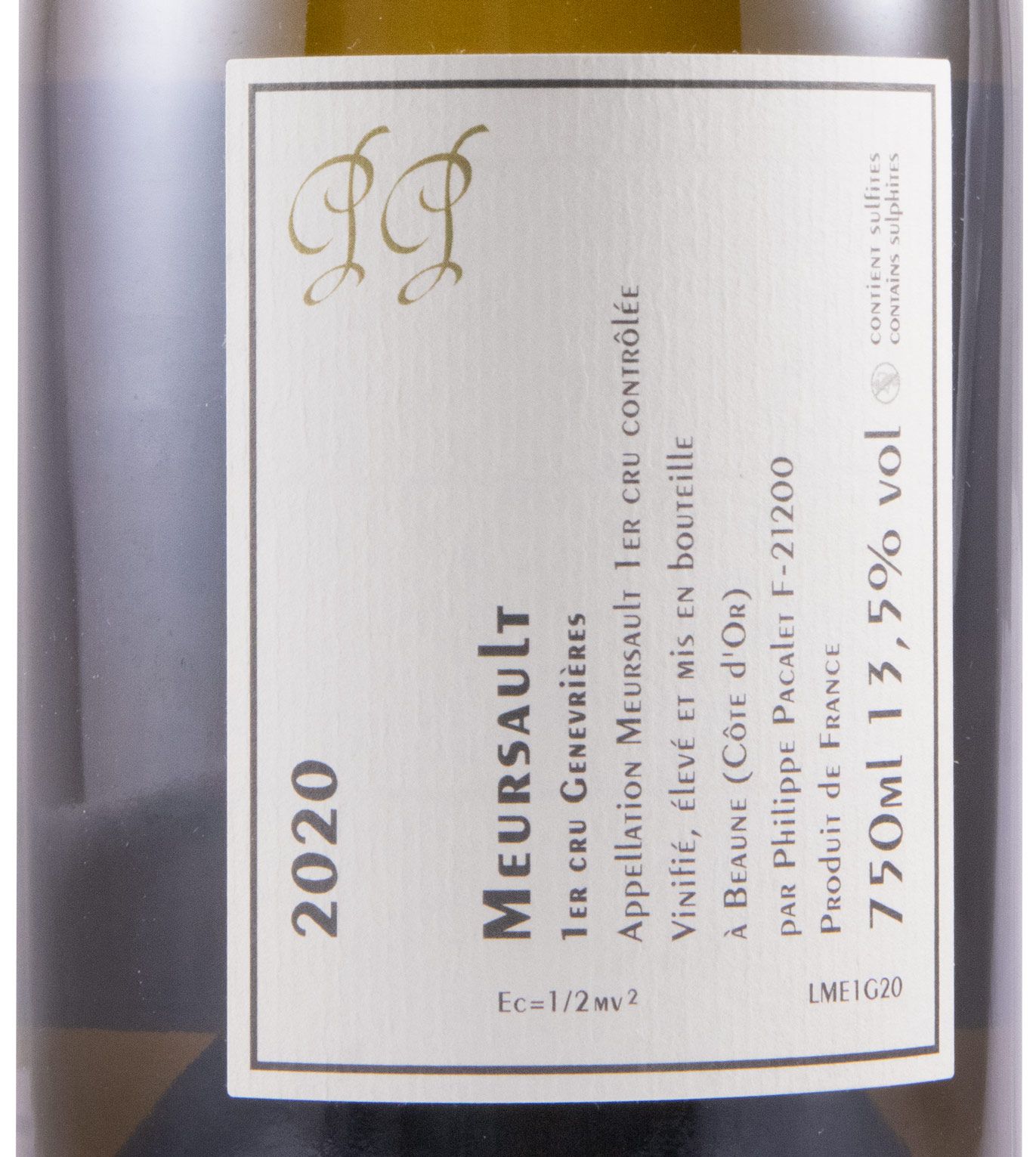 2020 Philippe Pacalet Genevrières Meursault branco