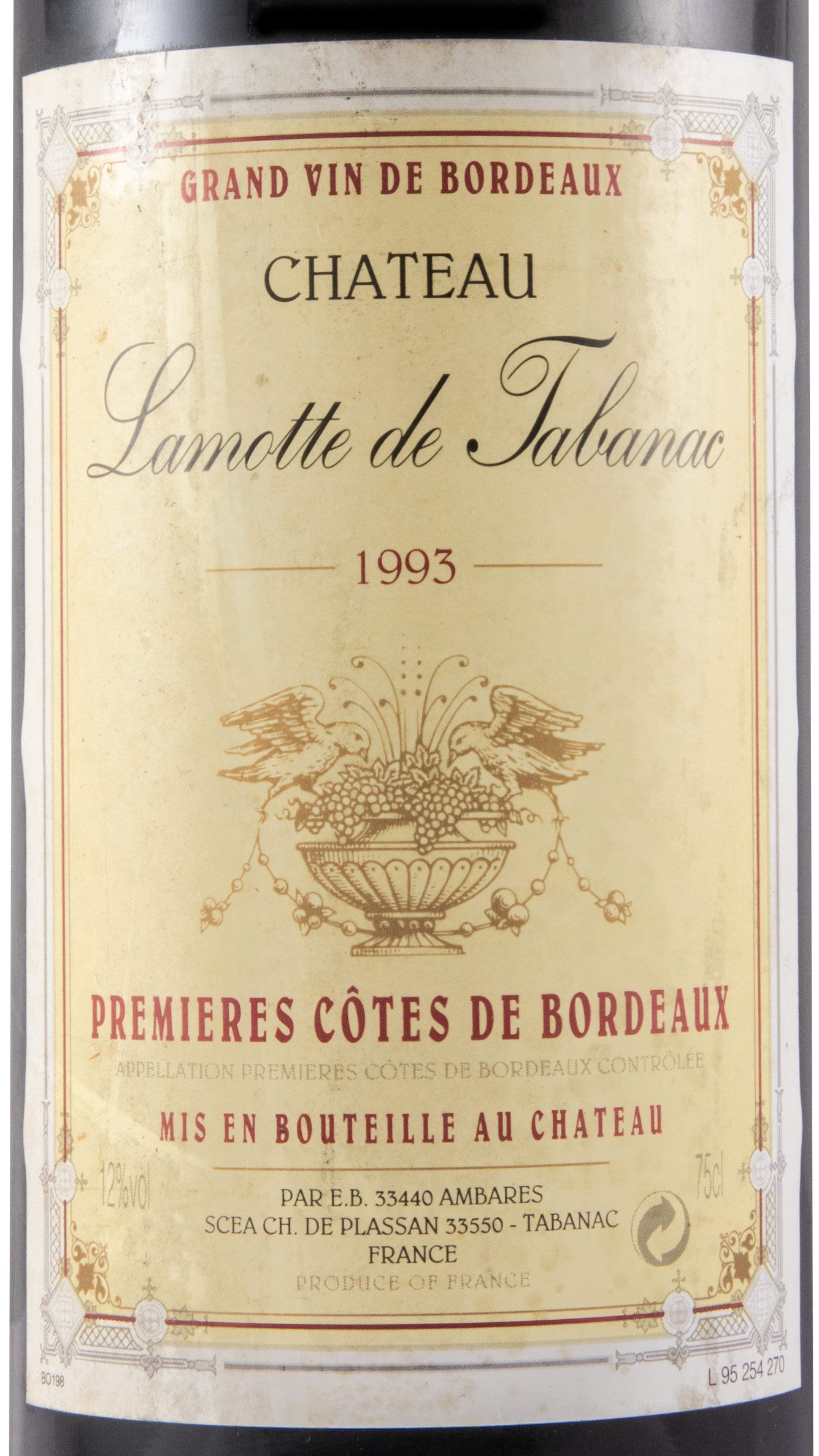 1993 Château Lamotte de Tabanac Côtes de Bordeaux red