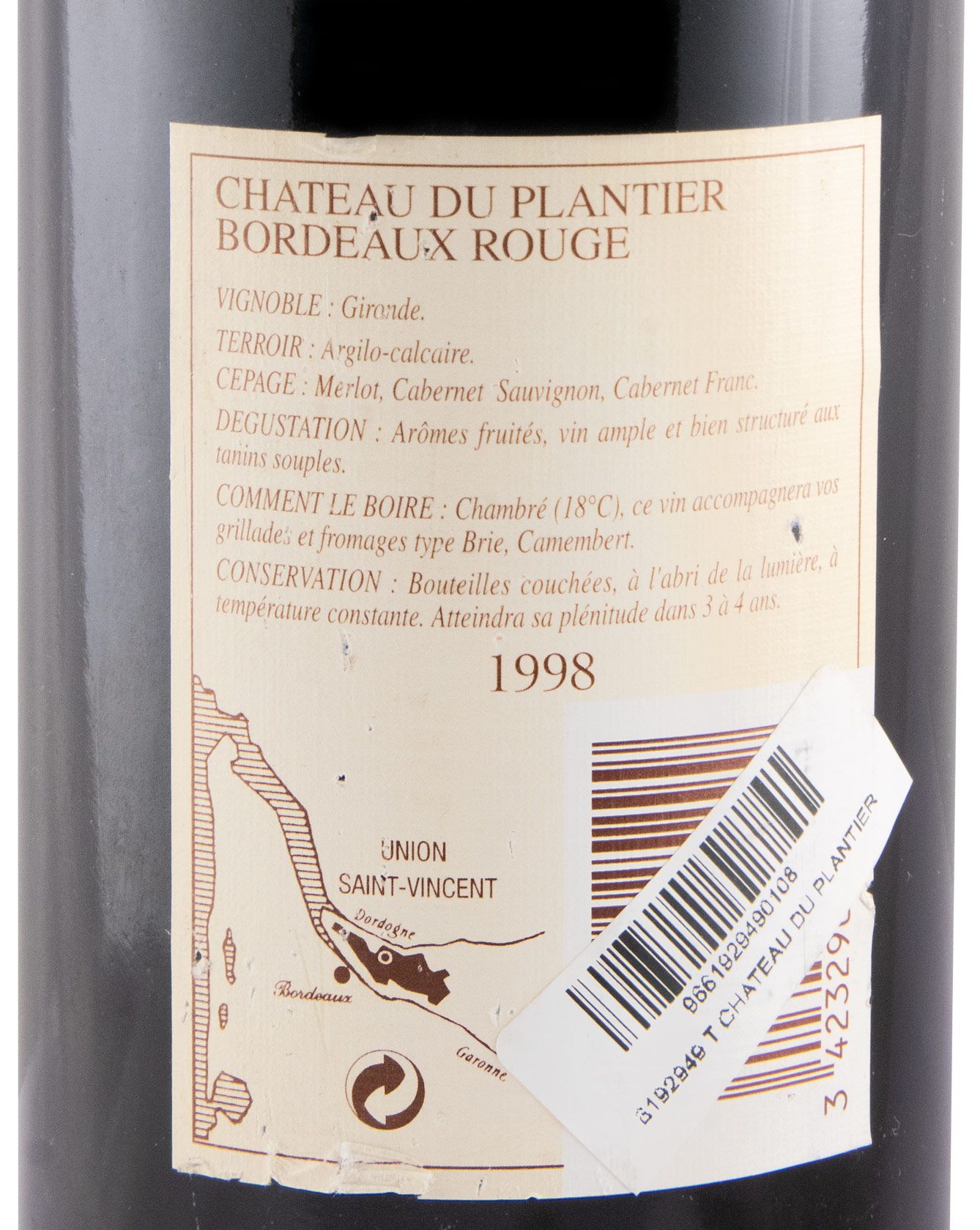 1998 Château du Plantier Bordeaux red