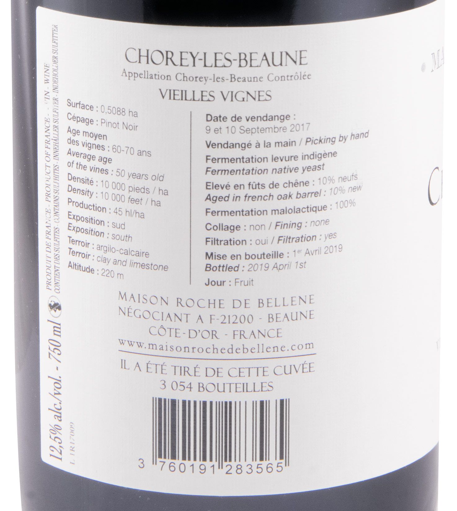 2017 Maison Roche de Bellene Chorey-les-Beaune Vieilles Côte de Beaune tinto