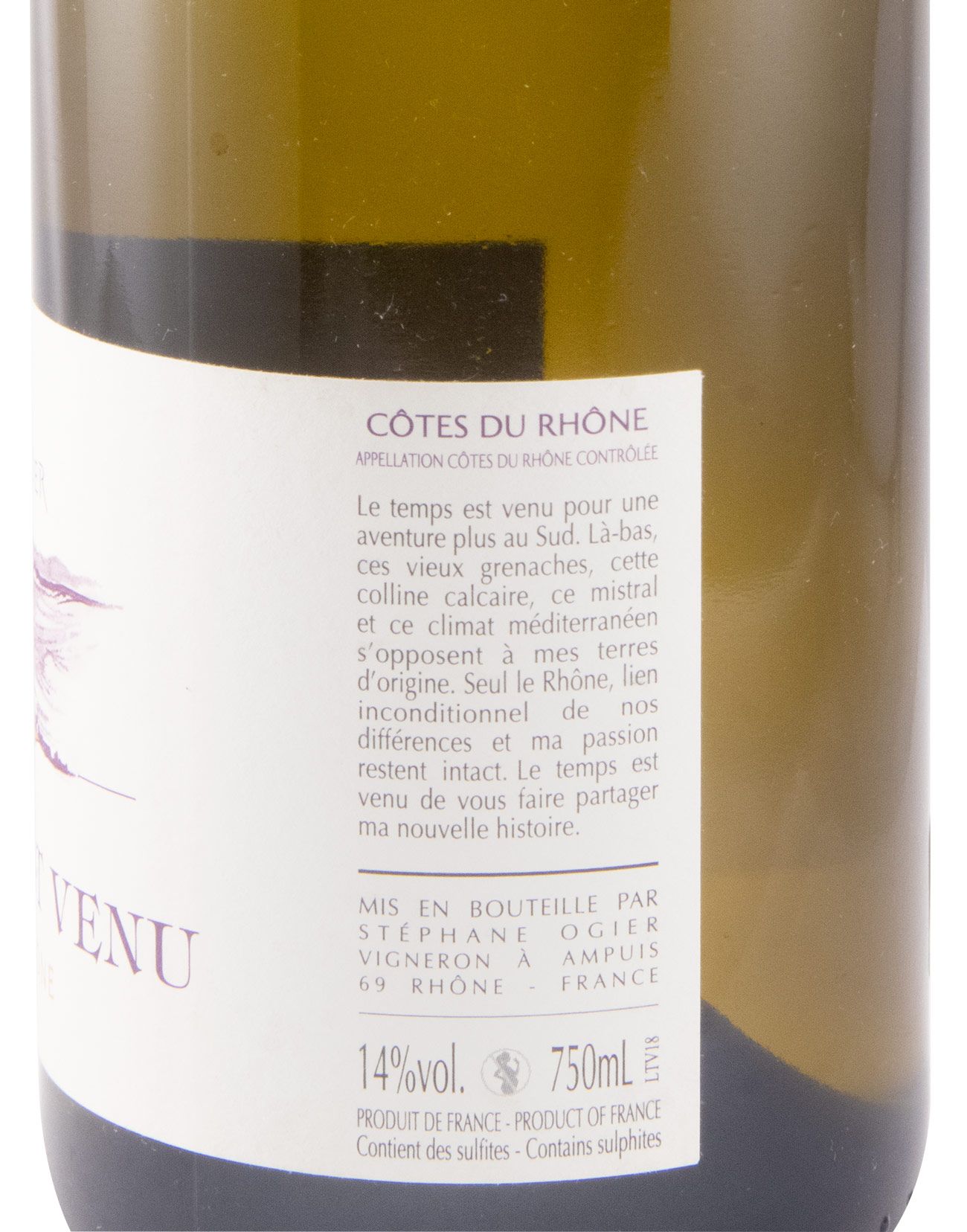 2018 Domaine Stéphane Ogier Le Temps est Venu Côtes-du-Rhône white