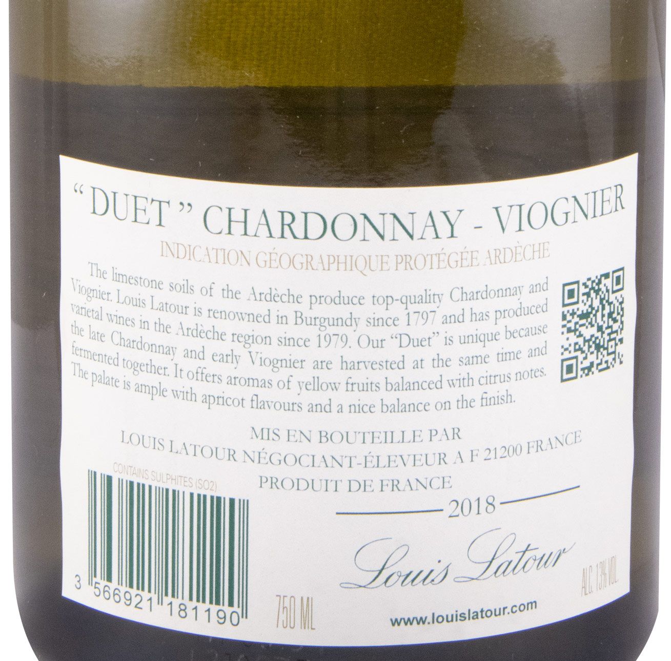 2018 Louis Latour Duet Chardonnay & Viognier Ardèche white