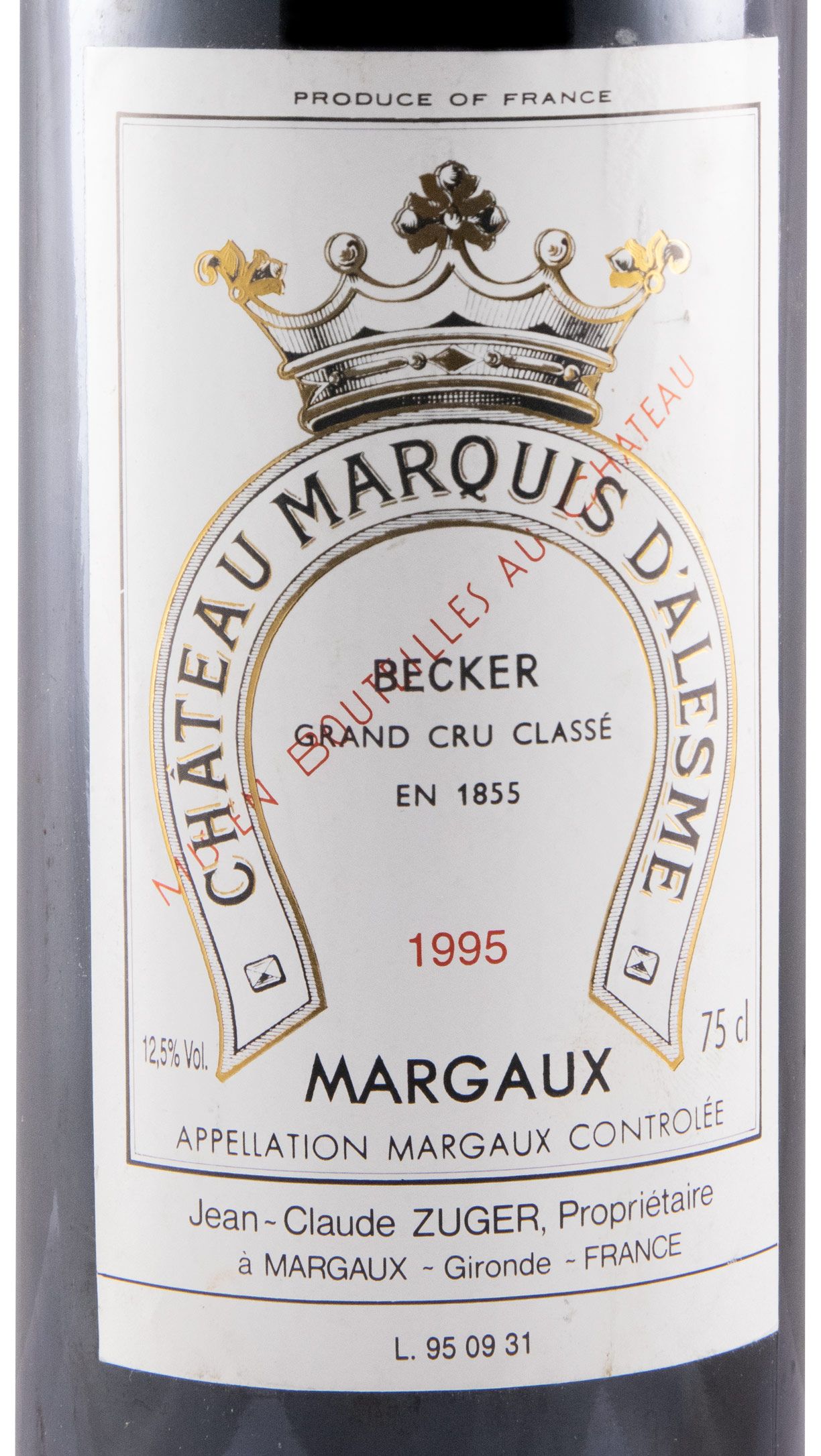 1995 Château Marquis d'Alesme Margaux red