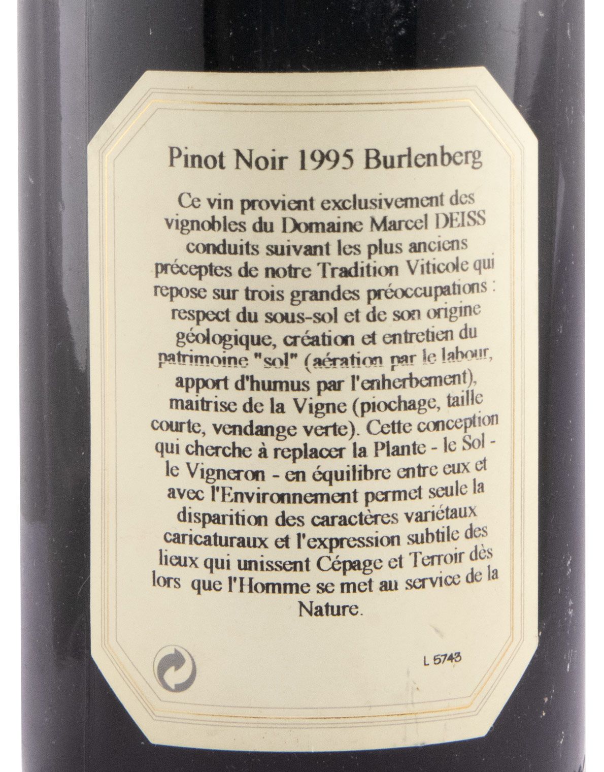 1995 Marcel Deiss Pinot Noir Burlenberg red