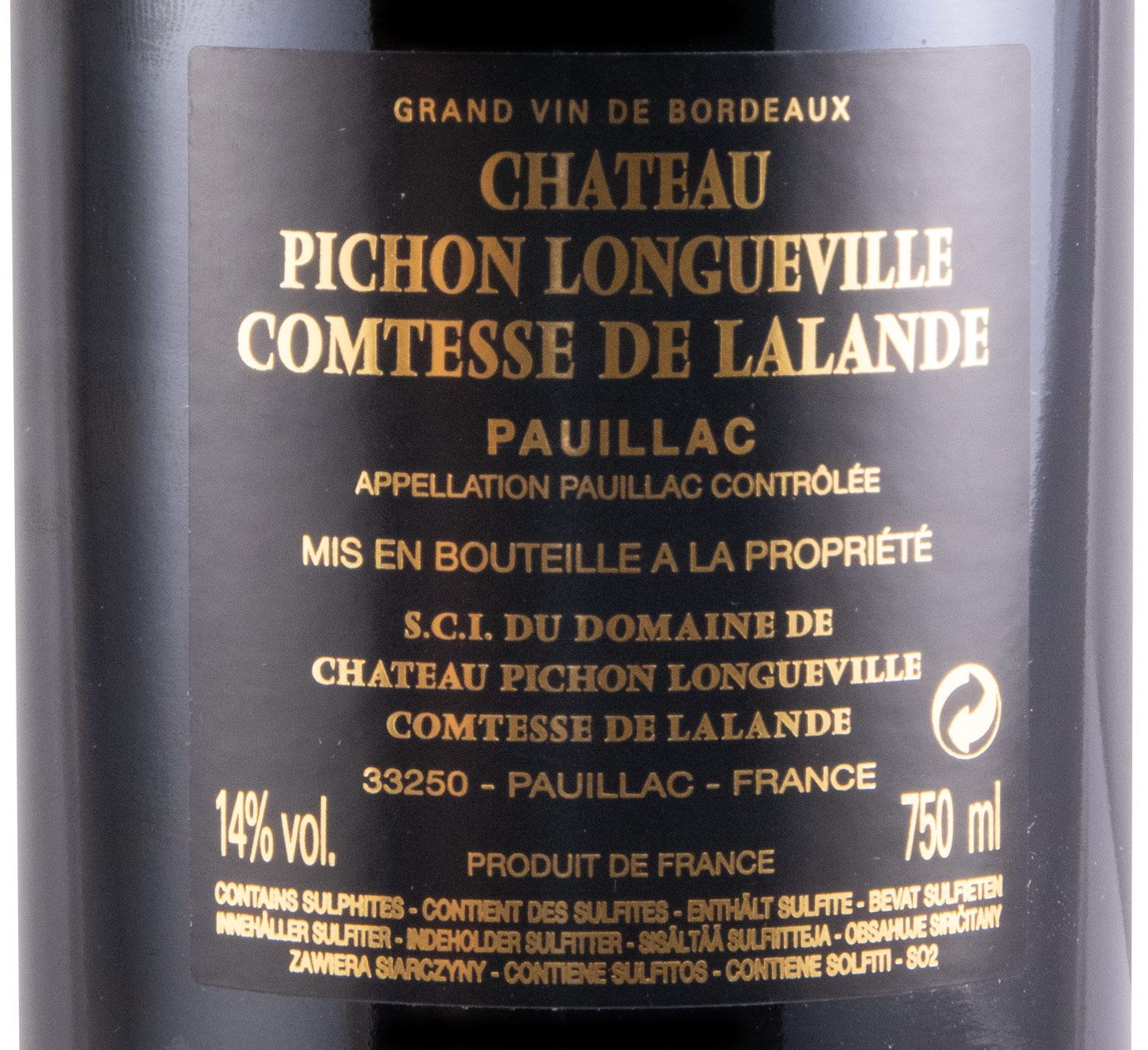 2010 Château Pichon Longueville Comtesse de Lalande Pauillac tinto