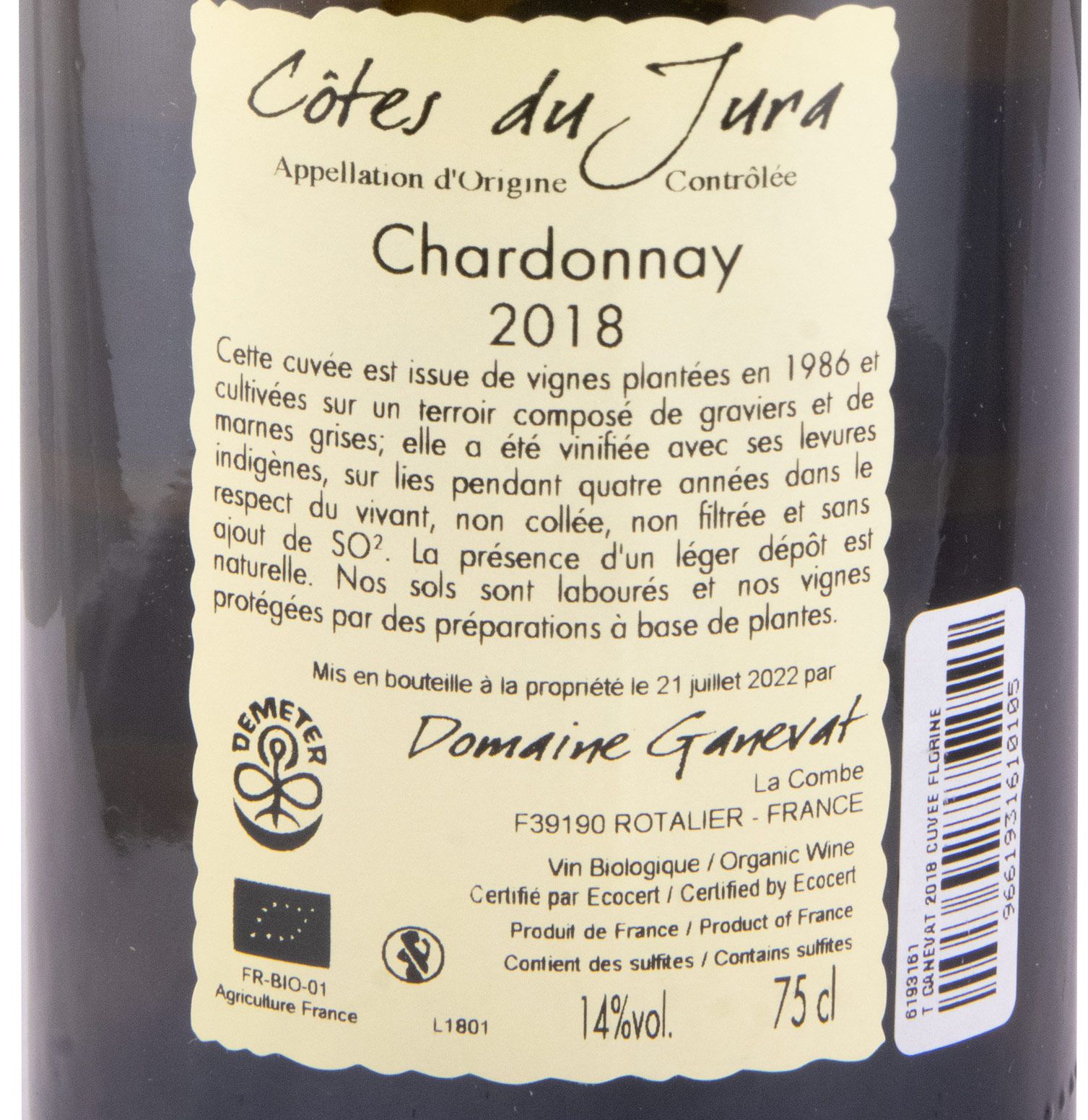 2018 Jean-François Ganevat Cuvée Florine Côtes du Jura organic white