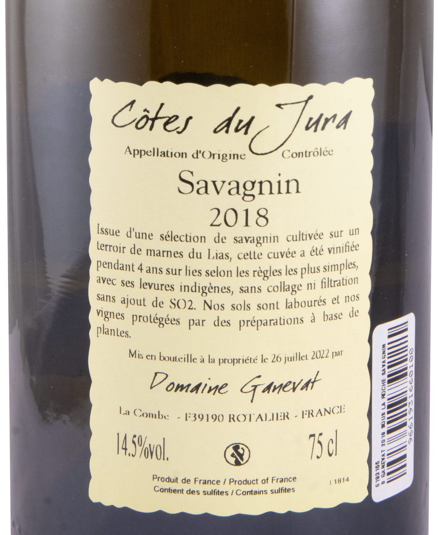 2018 Jean-François Ganevat Sous La Roche Savagnin Côtes du Jura white