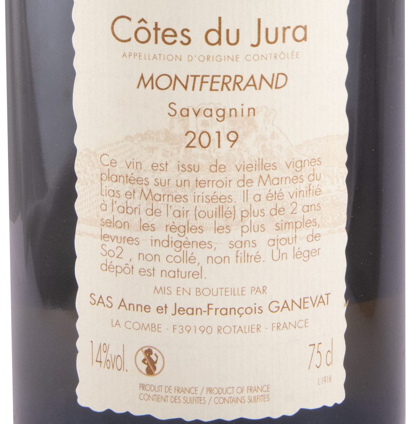 2019 Anne et Jean-François Ganevat Montferrand Savagnin Côtes du Jura branco