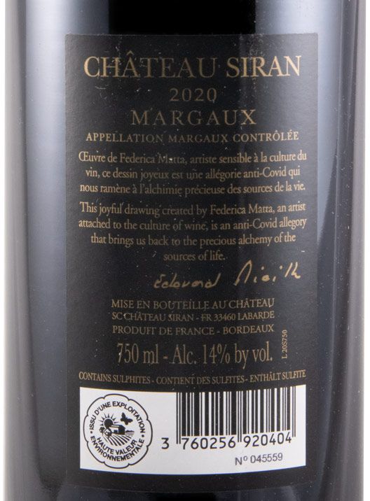 2020 Château Siran Margaux red