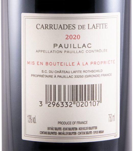 2020 Château Lafite Rothschild Carruades de Lafite Pauillac tinto