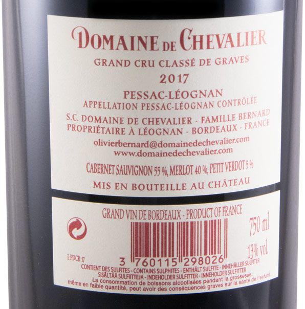 2017 Domaine de Chevalier Pessac-Léognan tinto