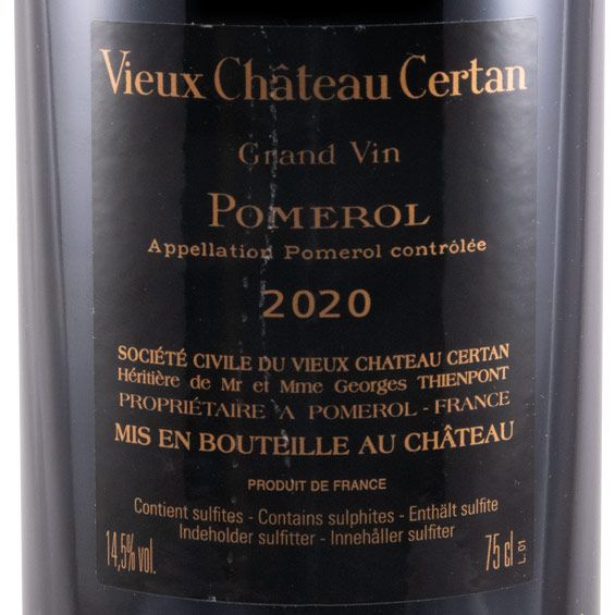 2020 Vieux Château Certan Pomerol tinto