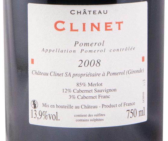 2008 Château Clinet Pomerol red
