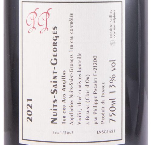 2021 Philippe Pacalet Aux Argillas Nuits-Saint-Georges tinto
