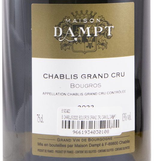 2022 Domaine Daniel Dampt Bougros Grand Cru Chablis branco