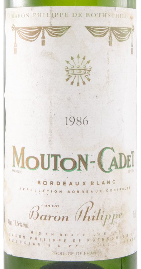 1986 Baron Philippe de Rothschild Mouton Cadet Pauillac branco