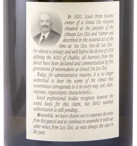 2021 Jean-Paul & Benoît Droin Hommage à Louis Chablis Grand Cru white