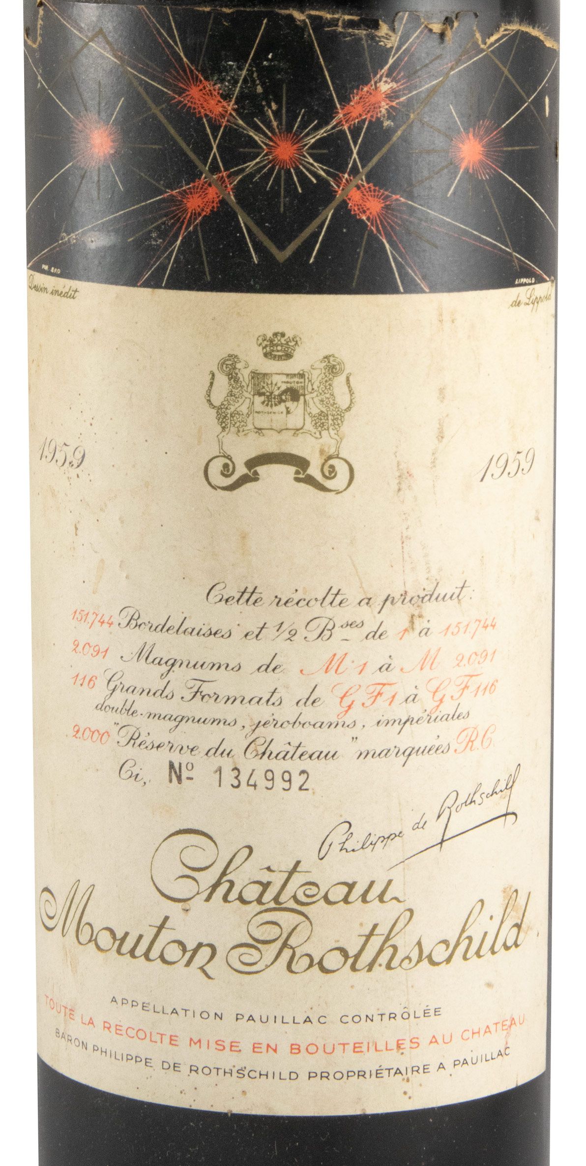1959 Château Mouton Rothschild Pauillac tinto