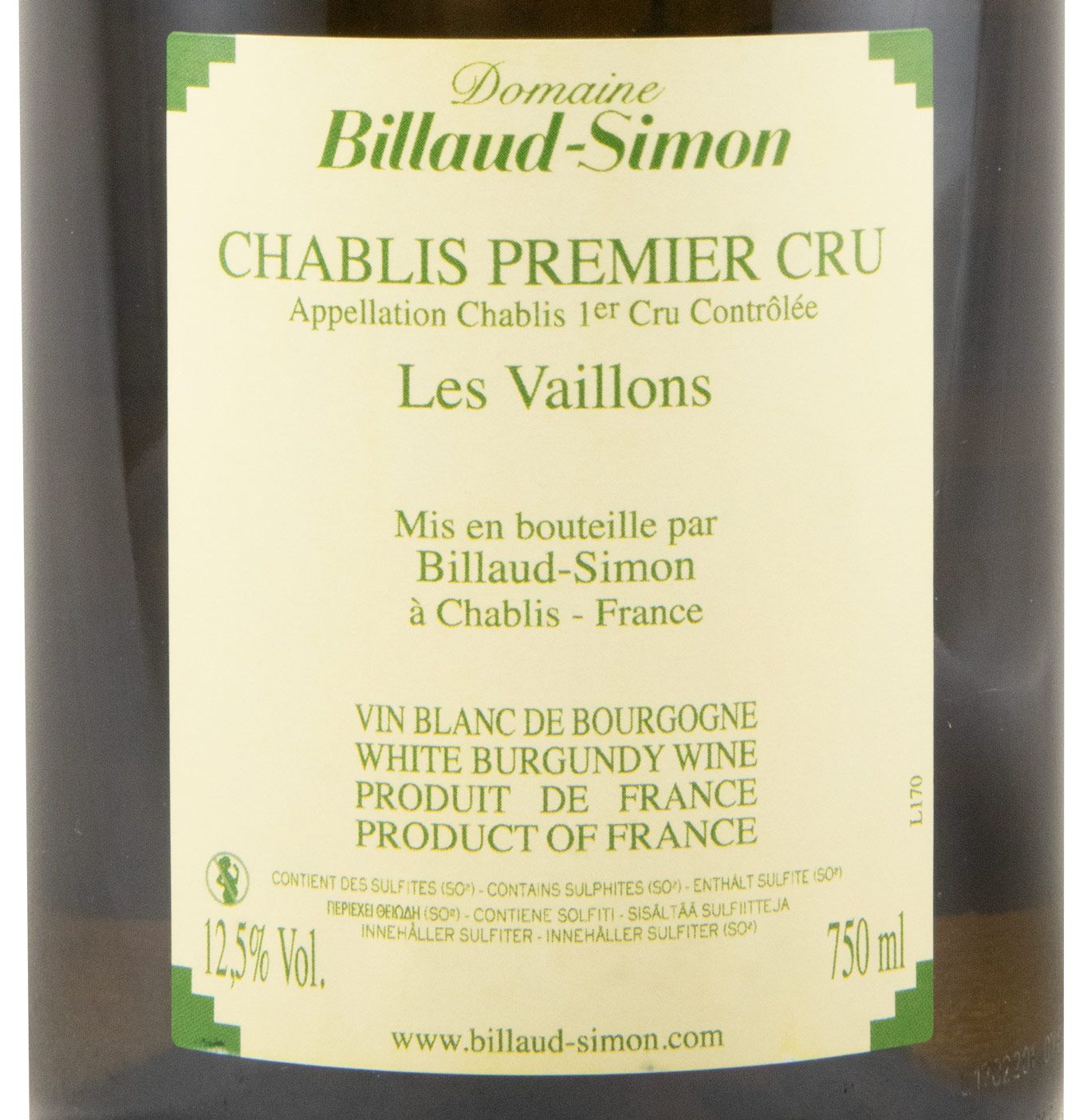 2022 Domaine Billaud-Simon Les Vaillons Chablis branco