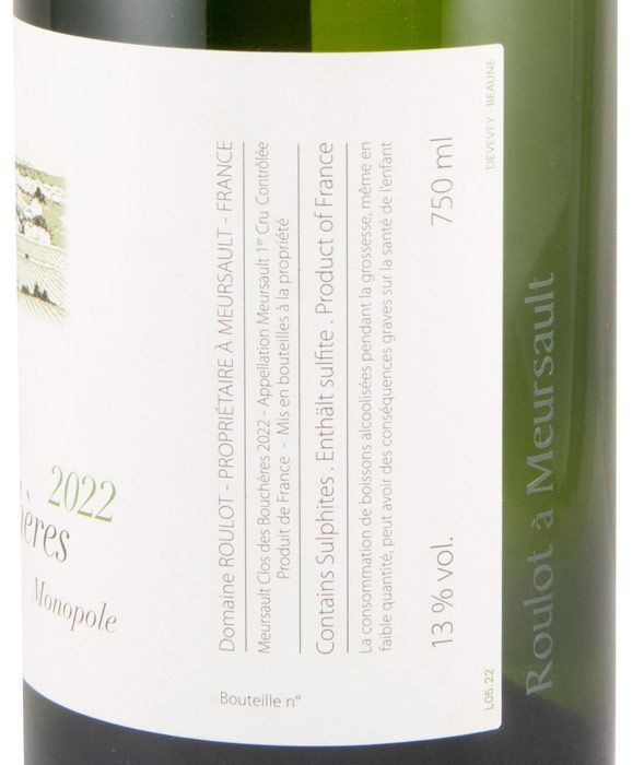 2022 Domaine Roulot Clos des Bouchères Meursault branco