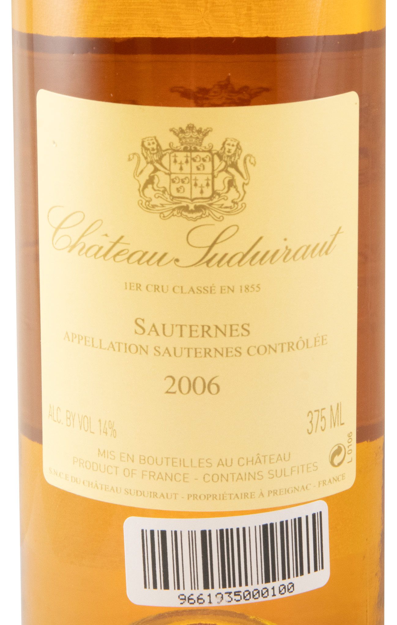 2006 Château Suduiraut Sauternes branco 37,5cl