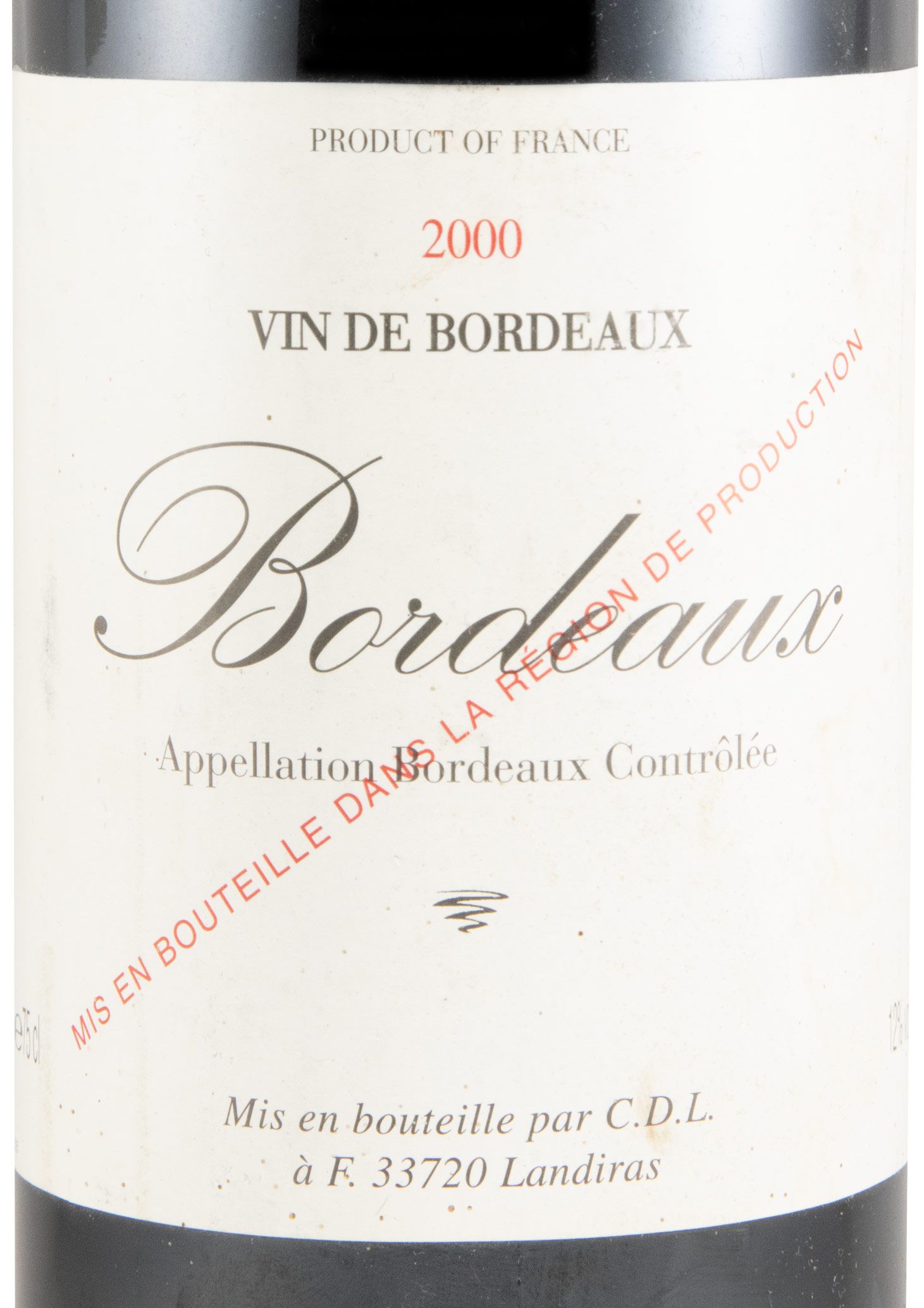 2000 Vin de Bordeaux tinto