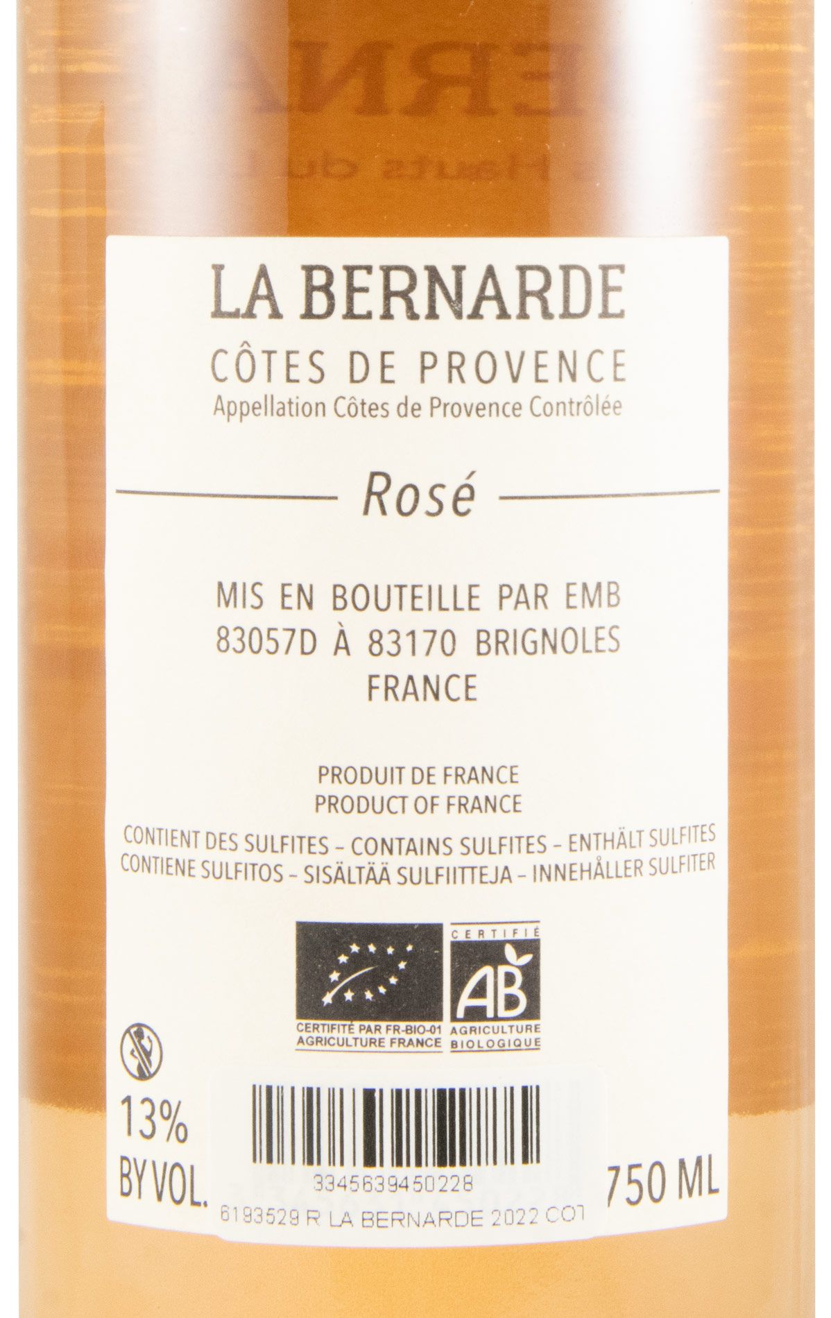 2022 Domaine La Bernarde Les Hauts du Luc Côtes de Provence biológico rosé