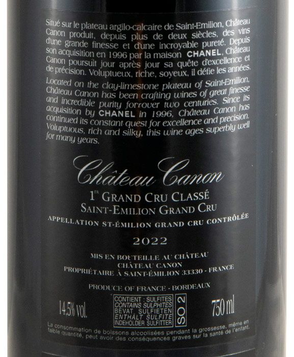 2022 Château Canon Saint-Émilion red