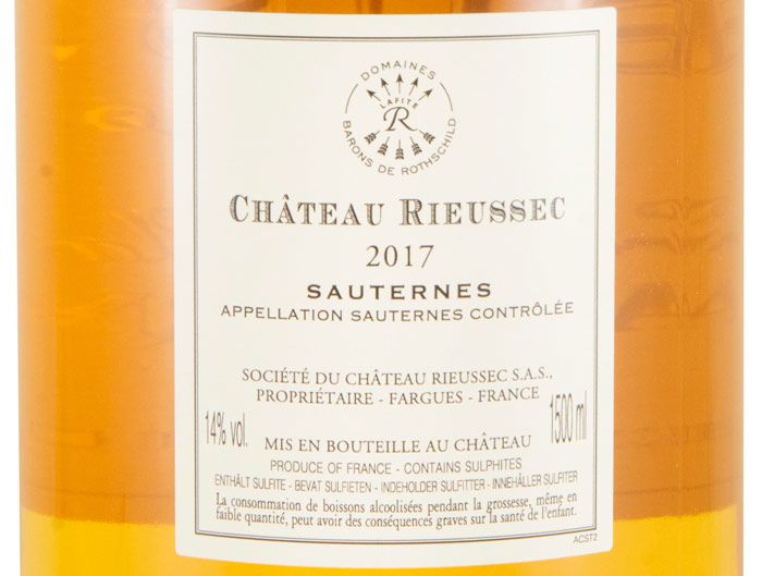 2017 Château Rieussec Sauternes branco 1,5L