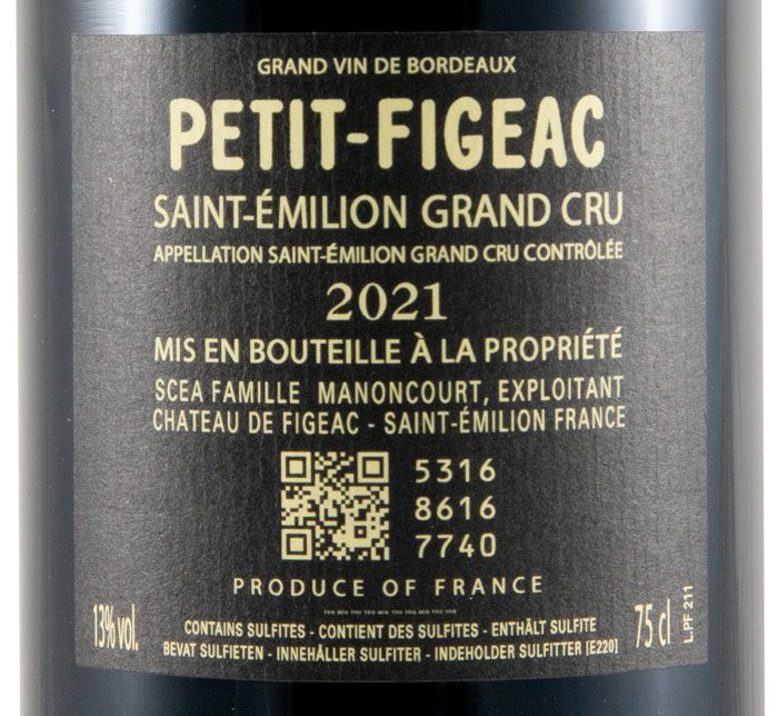 2021 Château Figeac Petit-Figeac Saint-Émilion red