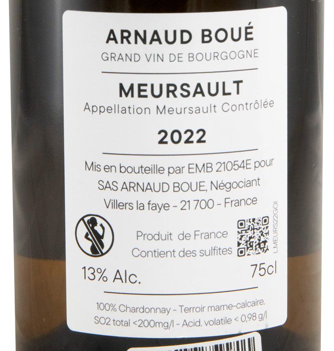 2022 Arnaud Boué Mersault white