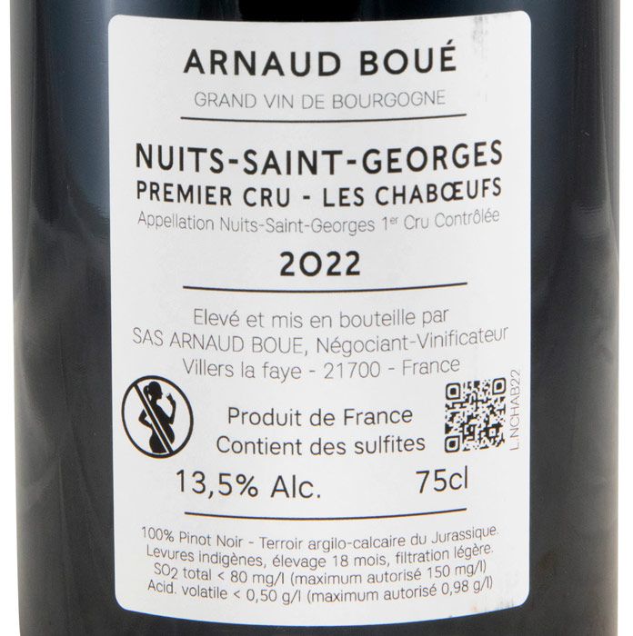 2022 Arnaud Boué Les Chaboeufs Nuits-Saint-Georges Premier Cru tinto