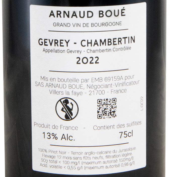 2022 Arnaud Boué Gevrey-Chambertin red