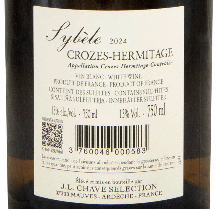2024 Domaine Jean-Louis Chave Sélection Sybèle Crozes-Hermitage branco