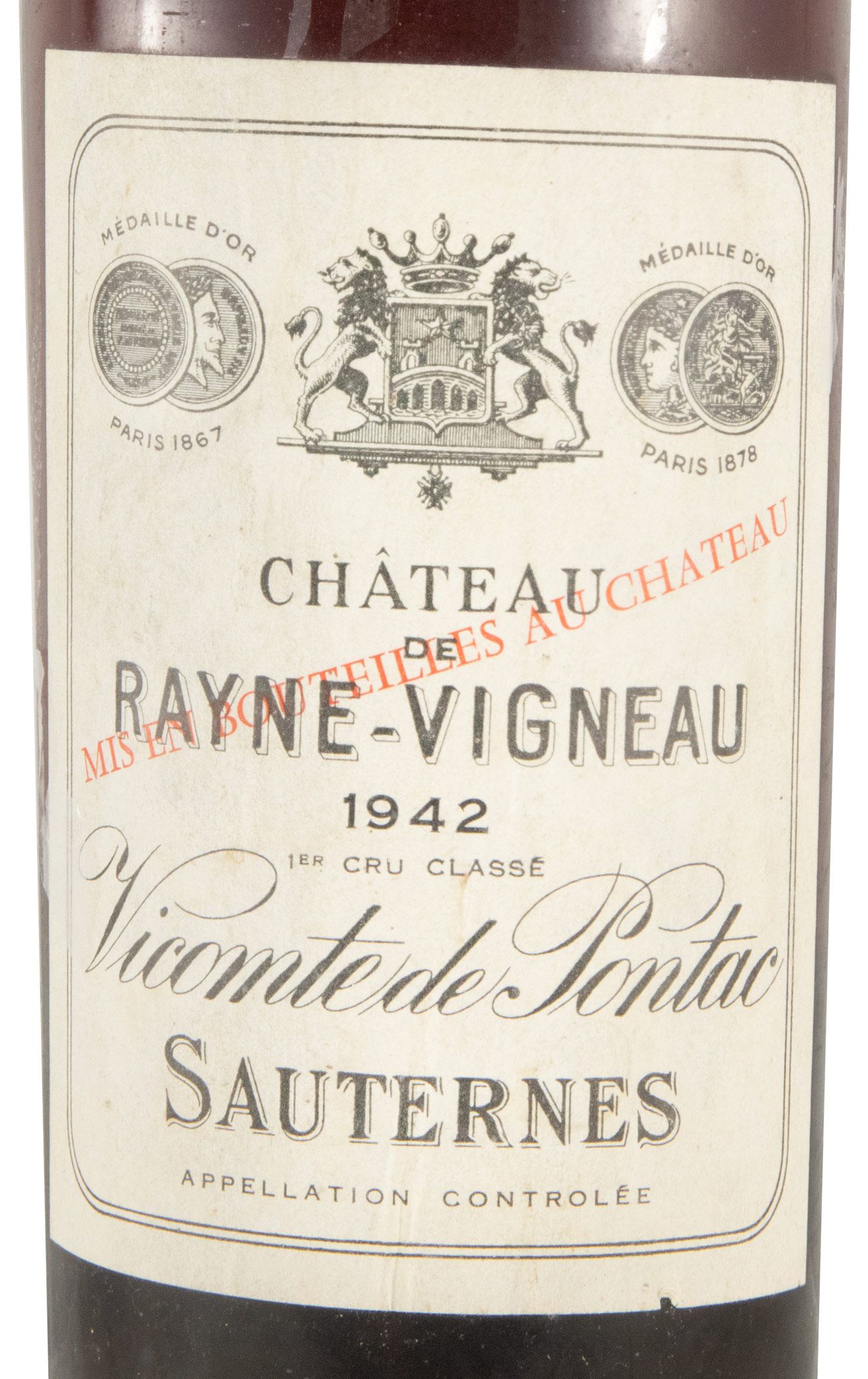 1942 Château de Rayne-Vigneau Sauternes branco