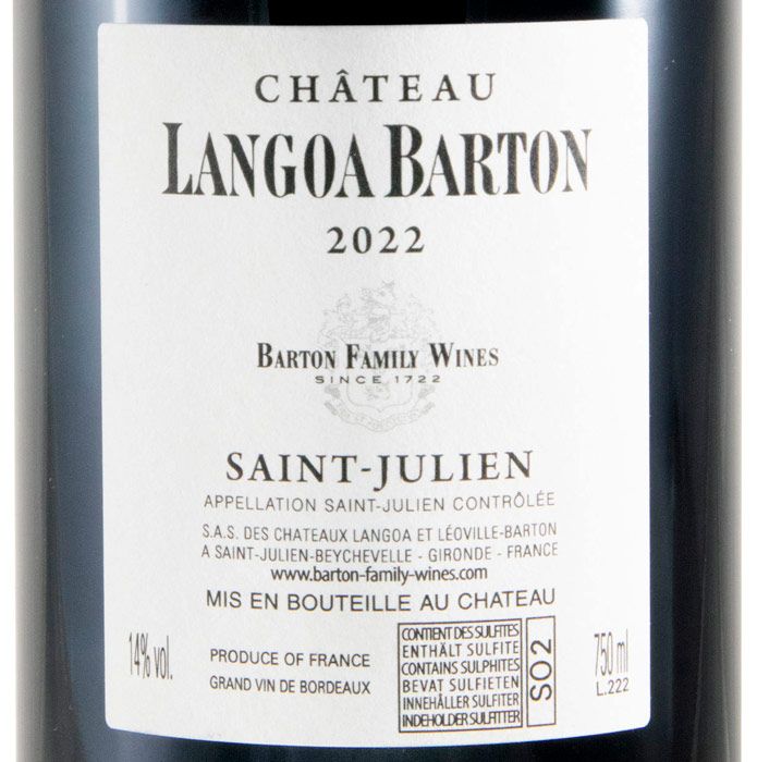 2022 Château Langoa Barton Saint-Julien red