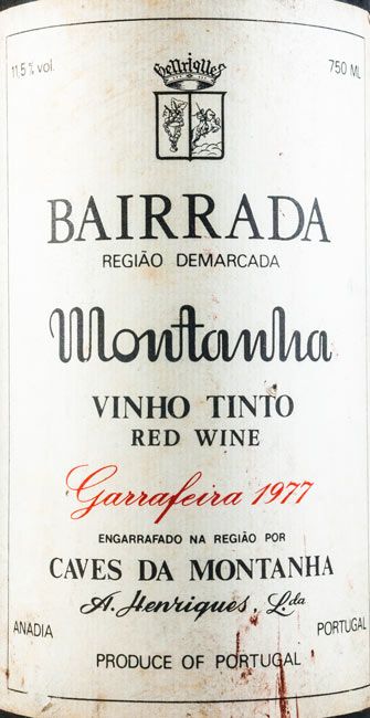 1977 Caves da Montanha Garrafeira Bairrada tinto