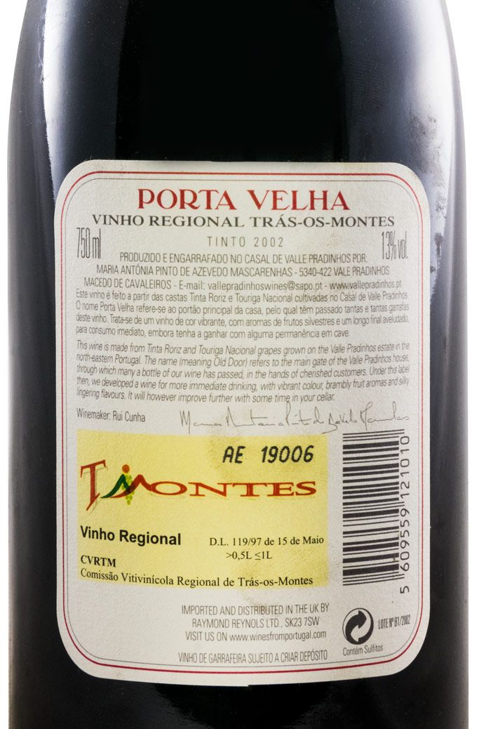 2002 Valle Pradinhos Porta Velha red