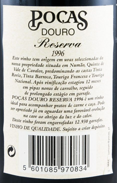 1996 Poças Reserva tinto