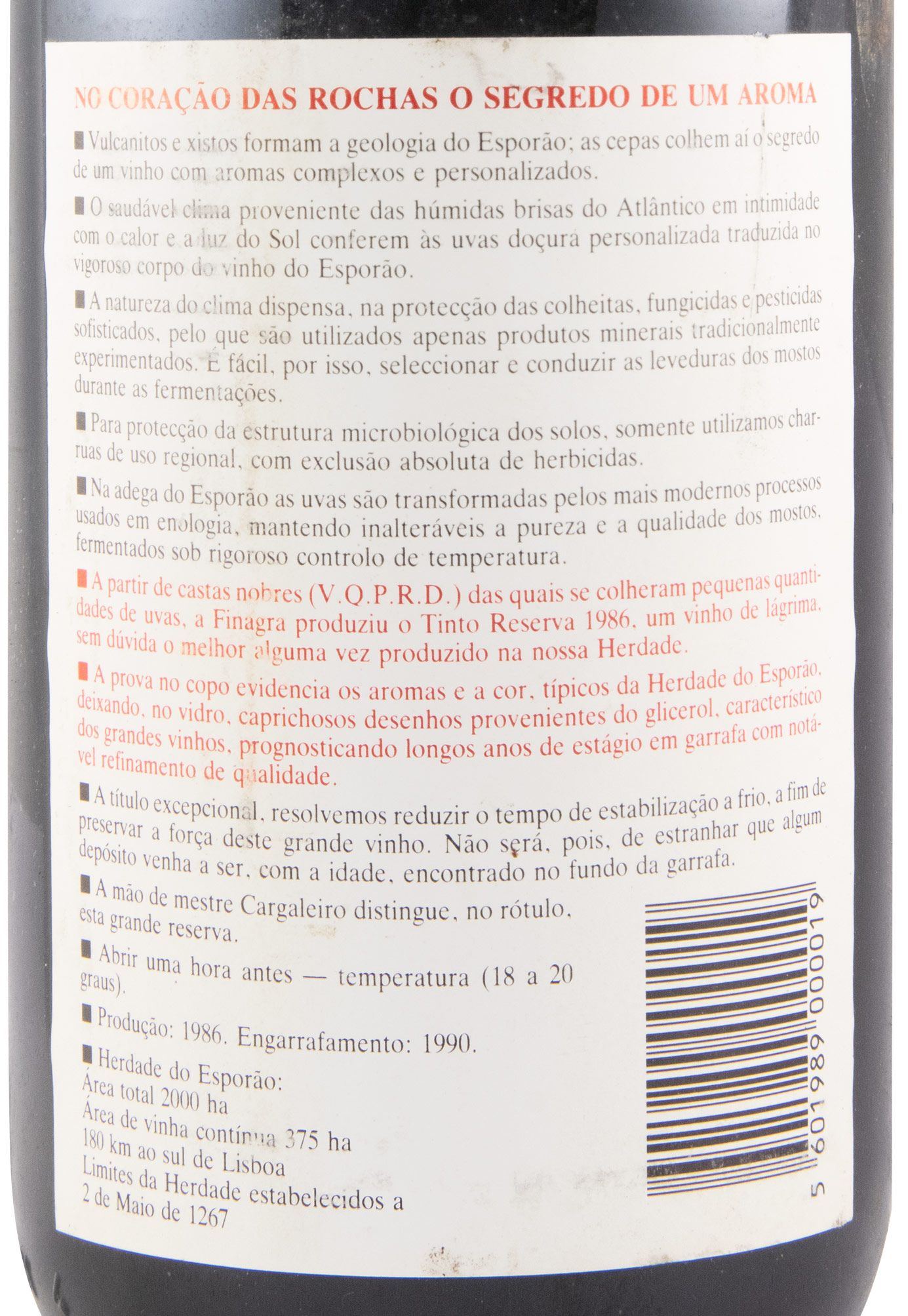 1986 Esporão Reserva tinto