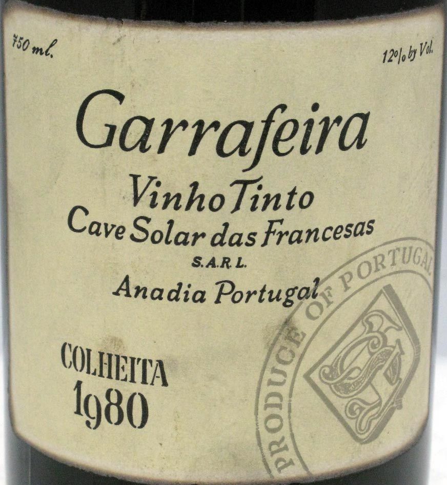 1980 Solar Francesas Garrafeira tinto