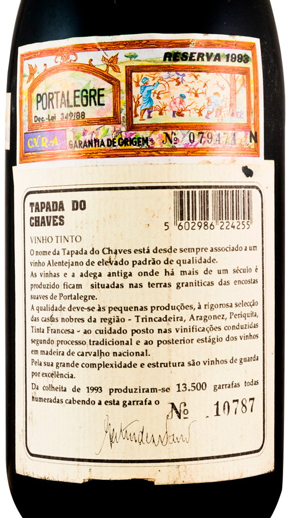 1993 Tapada do Chaves Reserva red