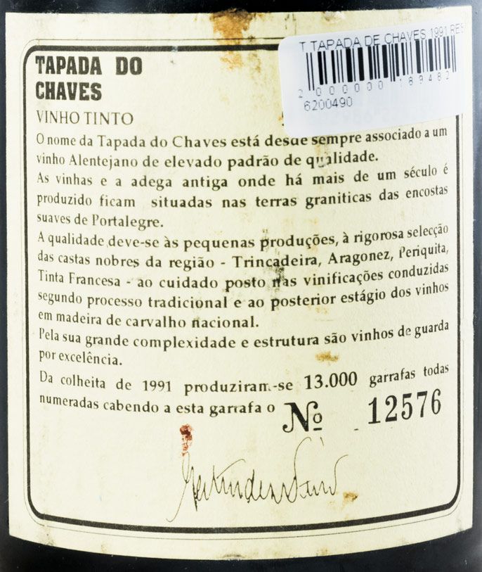 1991 Tapada do Chaves Reserva tinto
