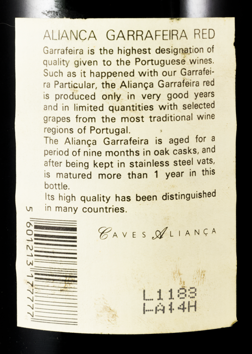 1985 Aliança Garrafeira tinto
