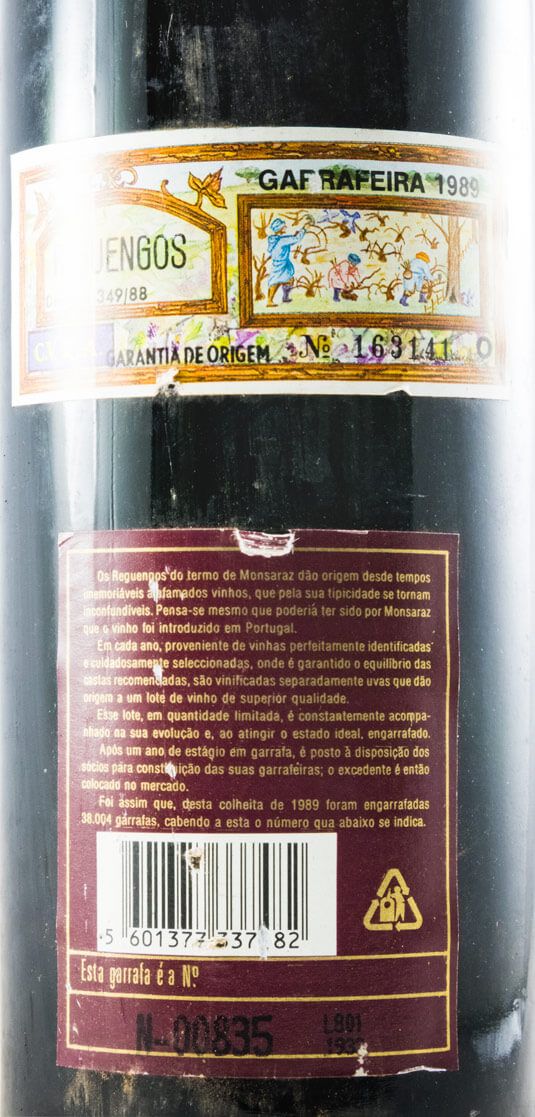 1989 Reguengos Garrafeira dos Sócios red