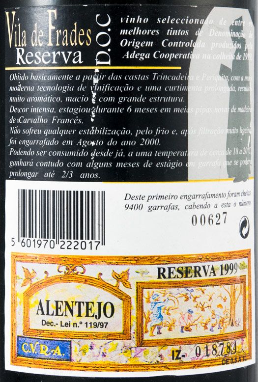 1999 Vila de Frades Reserva tinto