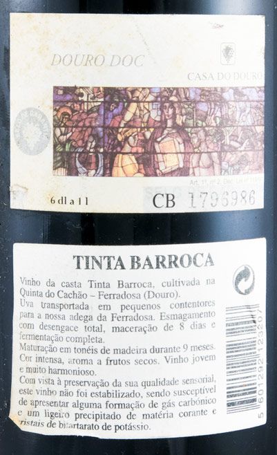 1999 Messias Quinta do Cachão Tinta Barroca red