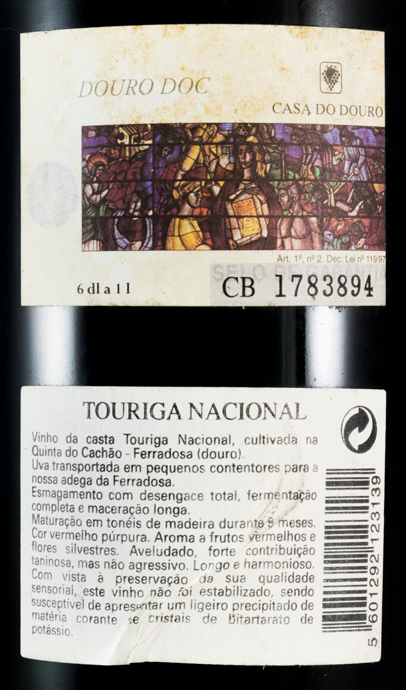 1999 Messias Quinta do Cachão Touriga Nacional red