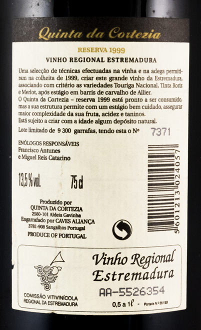 1999 Quinta da Cortezia Reserva red